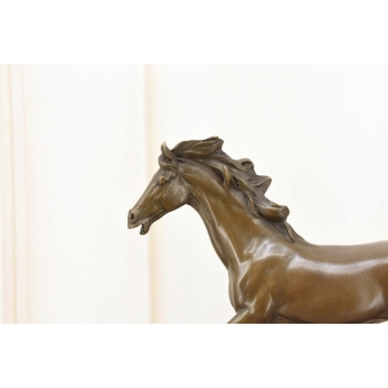 Kłusujący Piękny Koń - Konik - Figura Z Brązu - Dekoracja Prezent Sygn