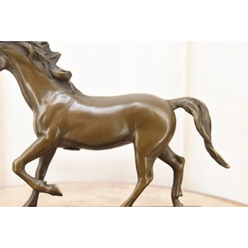Kłusujący Piękny Koń - Konik - Figura Z Brązu - Dekoracja Prezent Sygn