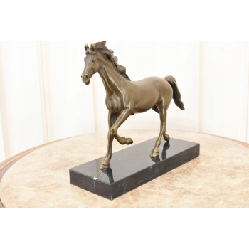 Kłusujący Piękny Koń - Konik - Figura Z Brązu - Dekoracja Prezent Sygn