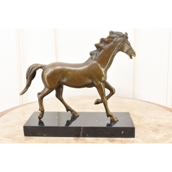 Kłusujący Piękny Koń - Konik - Figura Z Brązu - Dekoracja Prezent Sygn