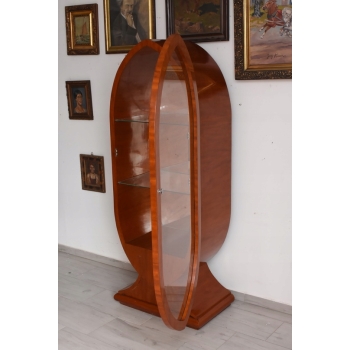 Owalna Witryna Styl Art Deco - Gablotka Serwantka - Salon Gabinet - Gablota