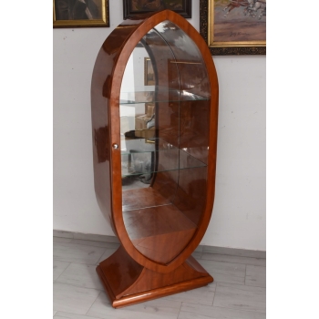 Owalna Witryna Styl Art Deco - Gablotka Serwantka - Salon Gabinet - Gablota