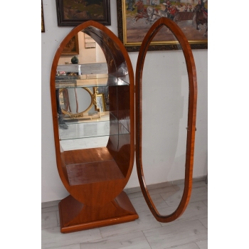 Owalna Witryna Styl Art Deco - Gablotka Serwantka - Salon Gabinet - Gablota