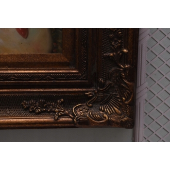 LAtający Amor z Wieńcami - Anioł Amor - Obraz Olejny - Złota Rama