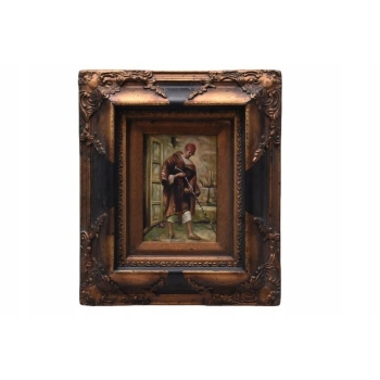 Treser Wężów - Arab - Obraz Olejny - Złota Rama