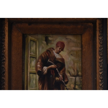 Treser Wężów - Arab - Obraz Olejny - Złota Rama