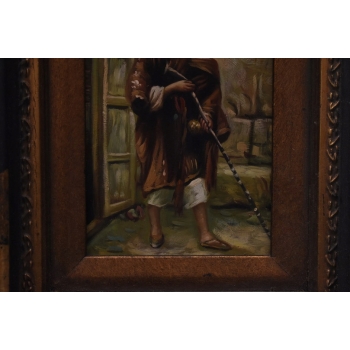 Treser Wężów - Arab - Obraz Olejny - Złota Rama