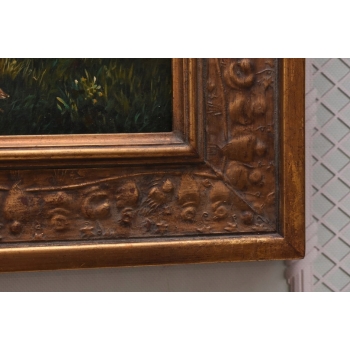 Myśliwi i Konie Koń - Myśliwski Obraz - Obraz Olejny - Złota Rama