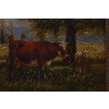 Krowy na Pastwisku - Obraz Olejny - Złota Rama