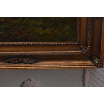 Krowy na Pastwisku - Obraz Olejny - Złota Rama