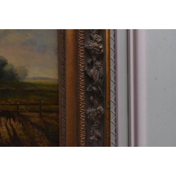 Krowy na Pastwisku KROWA - LATO WIEŚ - Obraz Olejny - Złota Rama