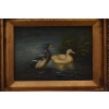 Dwie Kaczki Kaczka Wieś - Obraz Olejny - Złota Rama