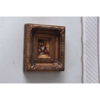 Kwiaty w Wazonie - Martwa Natura - Obraz Olejny - Złota Rama