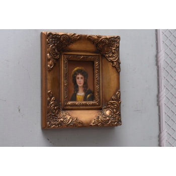 Dama w Kapeluszu Portret - Obraz Olejny - Złota Rama