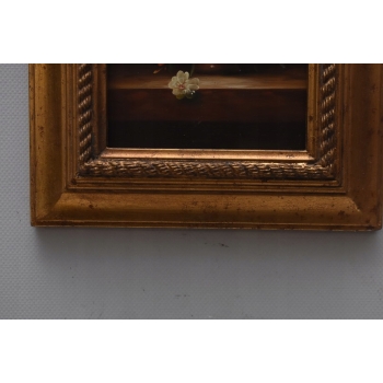 Kwiaty w Wazonie - Martwa Natura - Obraz Olejny - Złota Rama