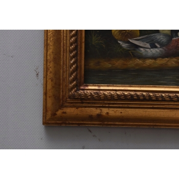 Dwie Kaczki Kaczka Wieś - Obraz Olejny - Złota Rama