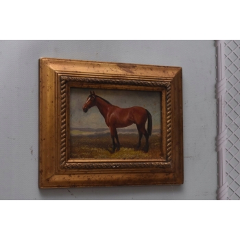 Koń Konik - Scena Rodzajowa - Obraz Olejny - Złota Rama