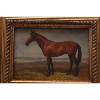 Koń Konik - Scena Rodzajowa - Obraz Olejny - Złota Rama