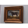 CZARNY Koń Konik - Scena Rodzajowa - Obraz Olejny - Złota Rama