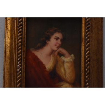 Portret Kobiety Niewiasty - Obraz Olejny - Złota Rama