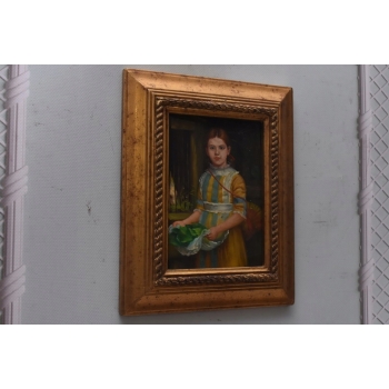 Portret Młodej Kucharki - Obraz Olejny - Złota Rama