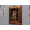 Zamyślony Anioł Amor - Obraz Olejny - Złota Rama - Olej drewno Rękodzieło