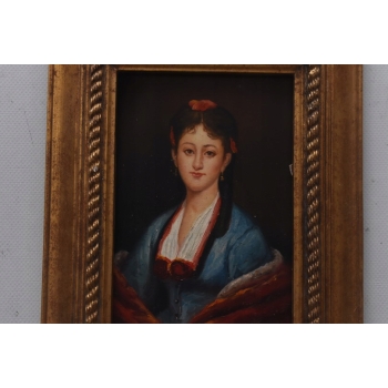 Portret Japonki Japonka - Obraz Olejny - Złota Rama