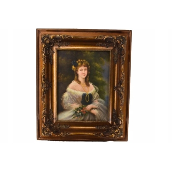 Portret Arystokratki - Kobieta Arystokratka w Sukni - Obraz Zdobiona Rama