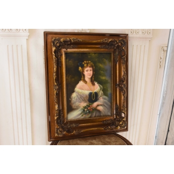 Portret Arystokratki - Kobieta Arystokratka w Sukni - Obraz Zdobiona Rama