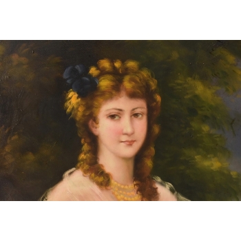 Portret Arystokratki - Kobieta Arystokratka w Sukni - Obraz Zdobiona Rama