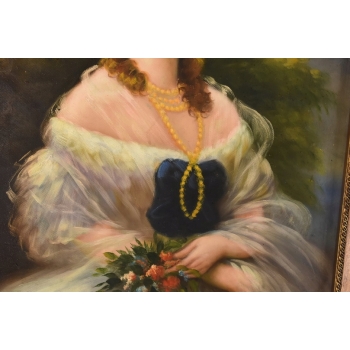 Portret Arystokratki - Kobieta Arystokratka w Sukni - Obraz Zdobiona Rama