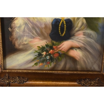 Portret Arystokratki - Kobieta Arystokratka w Sukni - Obraz Zdobiona Rama