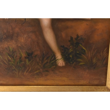 Kupidyn ze Skrzydłami - Amor Anioł - Obraz Olejny - Złota Rama