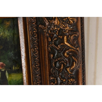 Kobieta ze Stadem Krów Na Pastwisku - Krowy Krowa - Scena Rodzajowa - Obraz