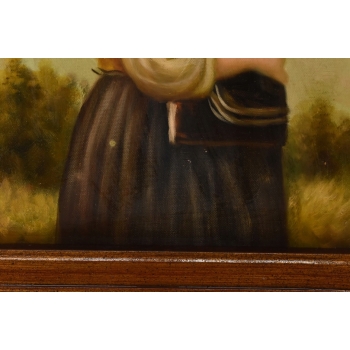 Portret Kobiety w Czerwonej Chuście - Dziewczynka - Obraz Zdobiona Rama