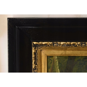 Matka z Córką - Rodzina - Obraz Olejny - Piękna Złoto Czarna Rama