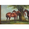 Konie Na Pastwisku - Koniki Przy Drzewie - Koń Scena Rodzajowa Obraz Olejny