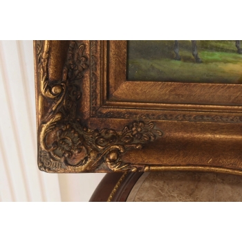 Konie Na Pastwisku - Koniki Przy Drzewie - Koń Scena Rodzajowa Obraz Olejny