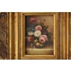 Kwiaty w Wazonie - Martwa Natura - Kwiat - Obraz Olejny Złota Zdobiona Rama