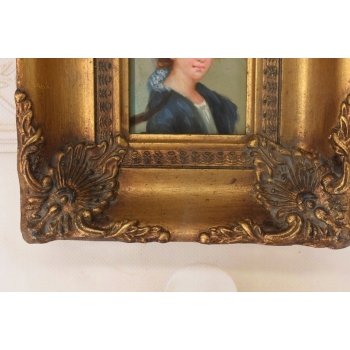 Portret Kobiety w Czerwonym Kapeluszu - Obraz Olejny Złota Zdobiona Rama