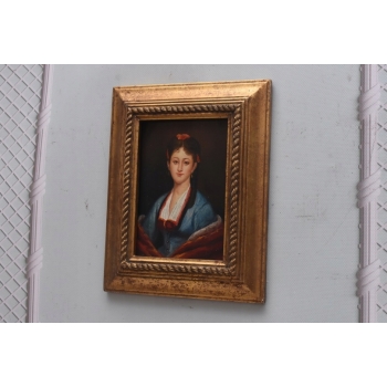 Portret Kobiety Japońska Arystokratka w Sukience - Obraz Olejny Złota Rama