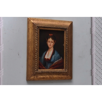 Portret Kobiety Japońska Arystokratka w Sukience - Obraz Olejny Złota Rama