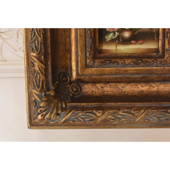 Kolorowe Kwiaty w Wazonie - Martwa Natura - Obraz Olejny - Zdobiona Rama