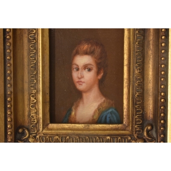 Portret Kobiety - Arystokratka w Sukni - Obraz Olejny Złota Rama