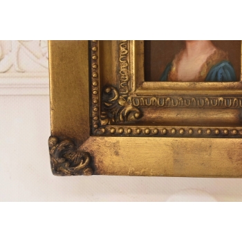 Portret Kobiety - Arystokratka w Sukni - Obraz Olejny Złota Rama