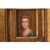 Portret Młodej Dziewczyny - Obraz Kobiety - Złota Zdobiona Rama