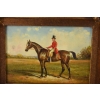 Dżokej Na Koniu - Arystokrata - Obraz Olejny - Piękna Zdobiona Rama