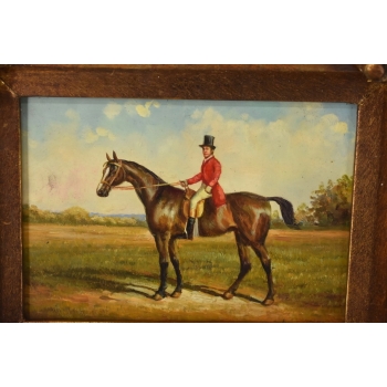 Dżokej Na Koniu - Arystokrata - Obraz Olejny - Piękna Zdobiona Rama