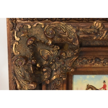 Dżokej Na Koniu - Arystokrata - Obraz Olejny - Piękna Zdobiona Rama