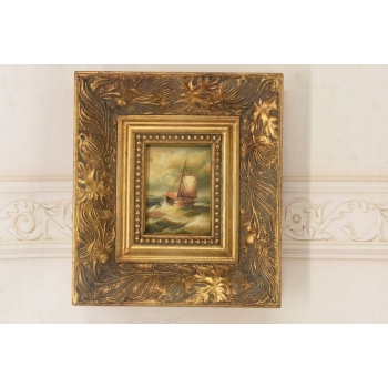 Statek Płynący Przez Wzburzone Morze - Sztorm - Marynistyczny Obraz Olejny